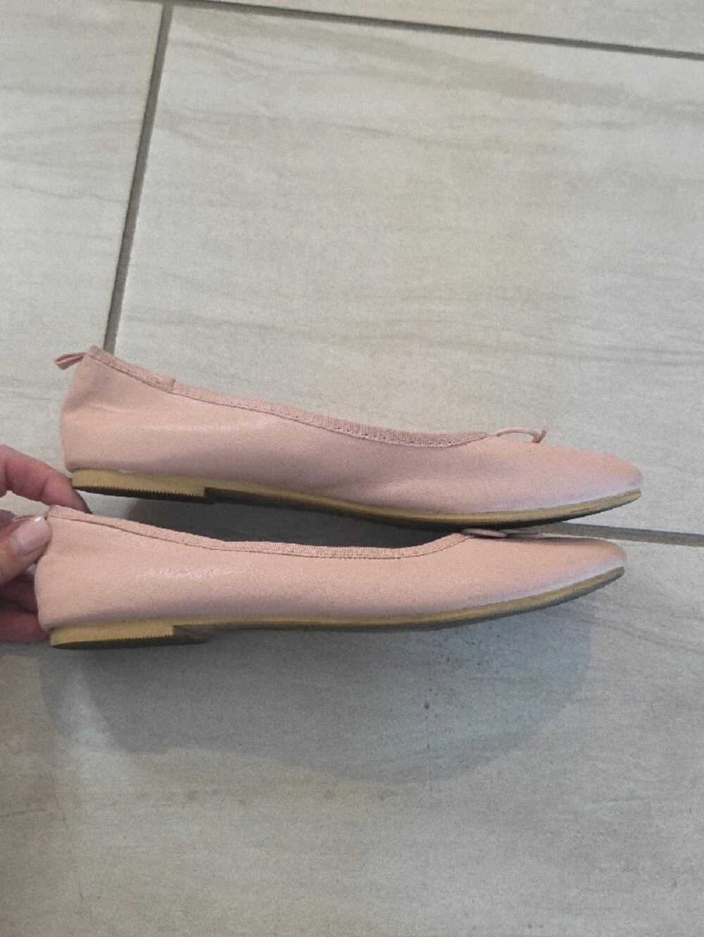Cat & Jack Girls' Pale Pink Ballet Flats with Bow Size 5